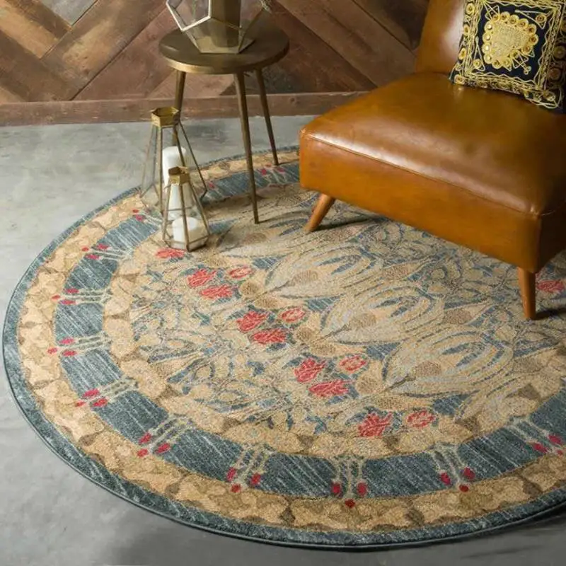 American style big size decoration rug , Kilim style round shaped