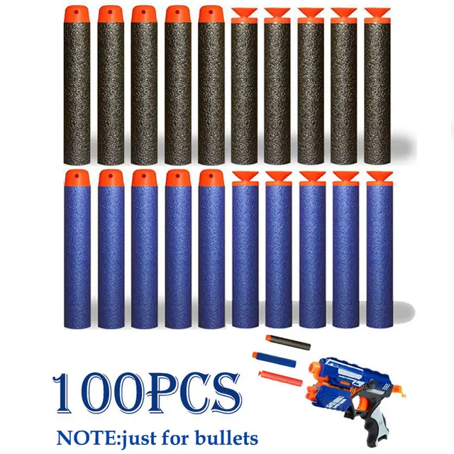 100pcs Soft Hollow Round Head And Sucker Refill Darts Toy soft bullet gun Series EVA military Gift Toys For Kid Children ner 1