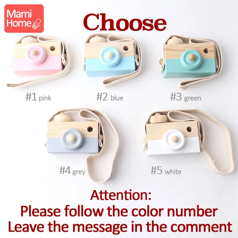 mamihome 1pc Natural Wooden Lovely Camera Teeth Tooth Fixing Device Baby Crib Toy Organic Teether Pendant Baby Play Gym Teether