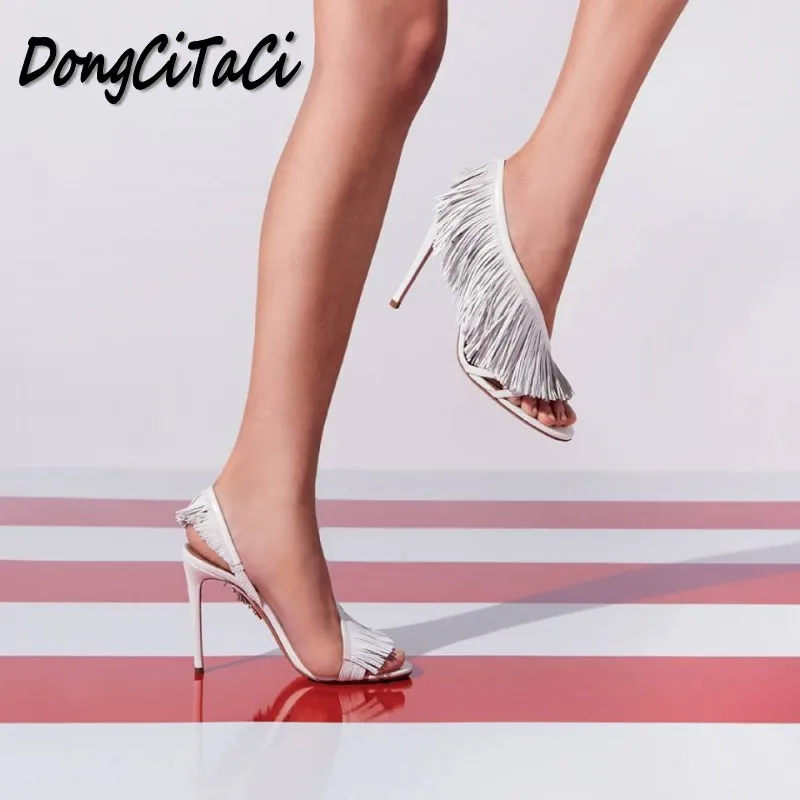 DongCiTaCi/летние туфли женские лодочки модные пикантные босоножки на высоком