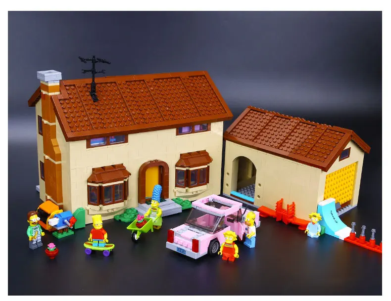 Bloco de Construção Compatível com Lepining Brinquedos para Crianças Filme Brinquedos Simpsons Casa 2575 Pçs Tijolo 71006 Presente Aniversário Dhl 16005 4 pçs bloco de construção tijolo compatível com
