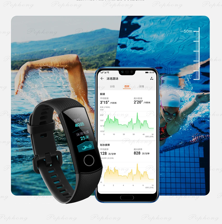 Huawei Honor Band 3 Honor band 4 смарт-браслет в режиме реального времени мониторинг сердечного ритма 5 атм водонепроницаемый для плавания фитнес-трекер