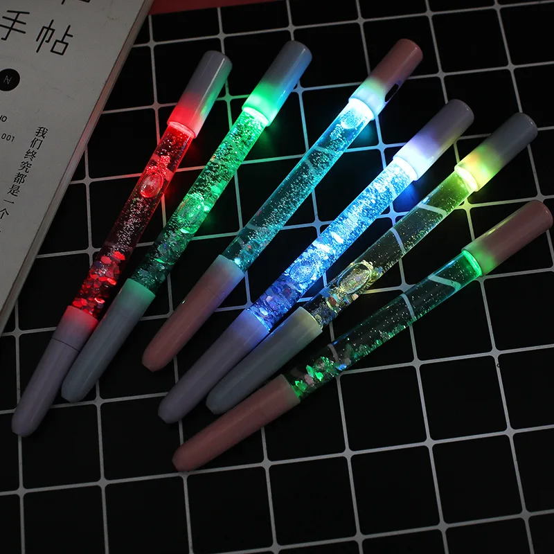 

1 Pic Sequins Liquid Quicksand Dazzle color Magic Wand Fairy Pens with light Gel Pen Stationery School Office Supplies