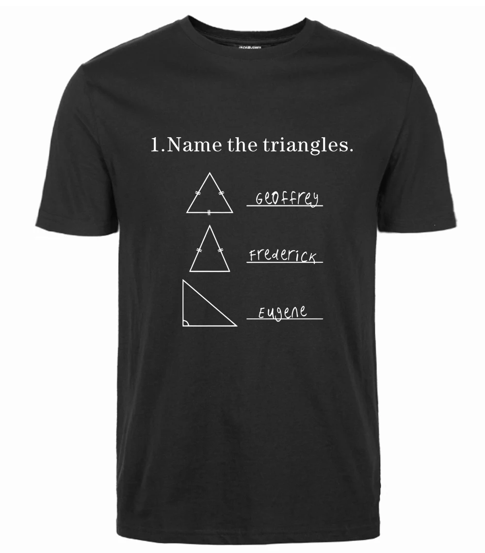 Забавная футболка с надписью «NAME The triangles» и геометрией математики, лето/весна, мужская повседневная футболка с коротким рукавом и круглым вырезом размера плюс