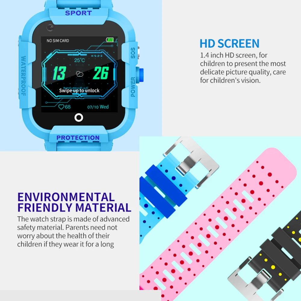 DF39 Kids GPS tracker watch 4G smart watches GPS LBS WIFI location SOS call 1.44' Camera children tracking clock gift