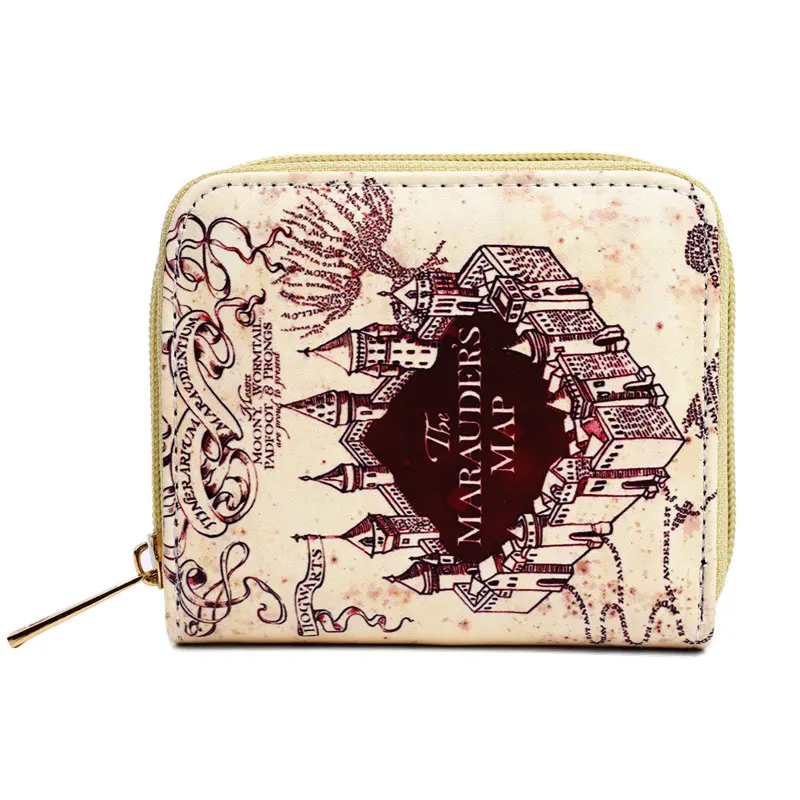 

FVIP Harry Potter Short Wallet Hogwarts Four Colleges Zipper Around Wallets Mini Clutch Bag Women Coin Bag