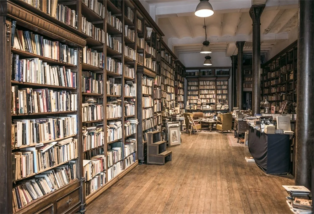 Laeacco Library Interior книжная полка книги фотографии фоны индивидуальные фотографические фоны для фотостудии