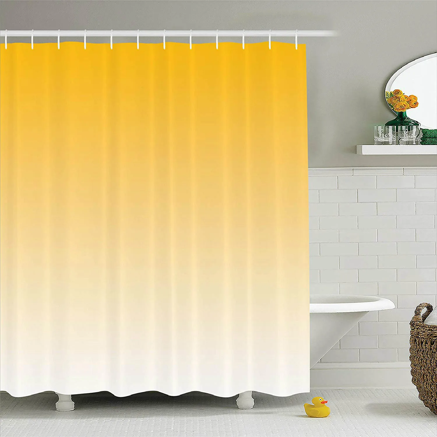 Душа Шторы лето любовь на пляже тема вдохновила для Желтый Современная дизайнерская ткань Ванная комната Декор