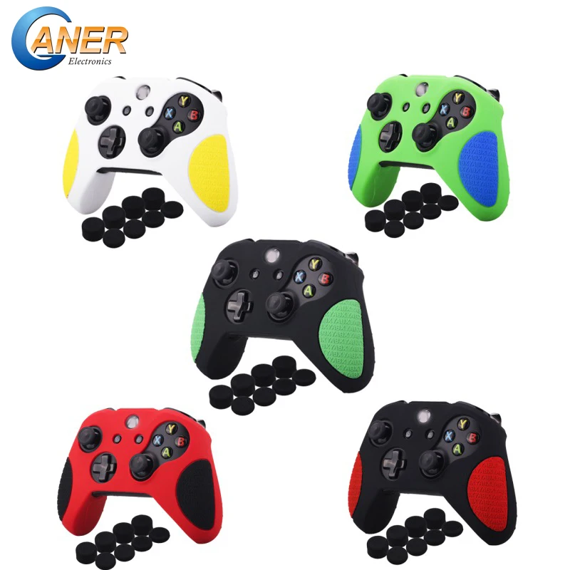 

Ganer 9 in 1 Anti-slip Case for Xbox One X S Controller Protective Silicone Skin Cover with Extra Height Thumbstick Grips Cap