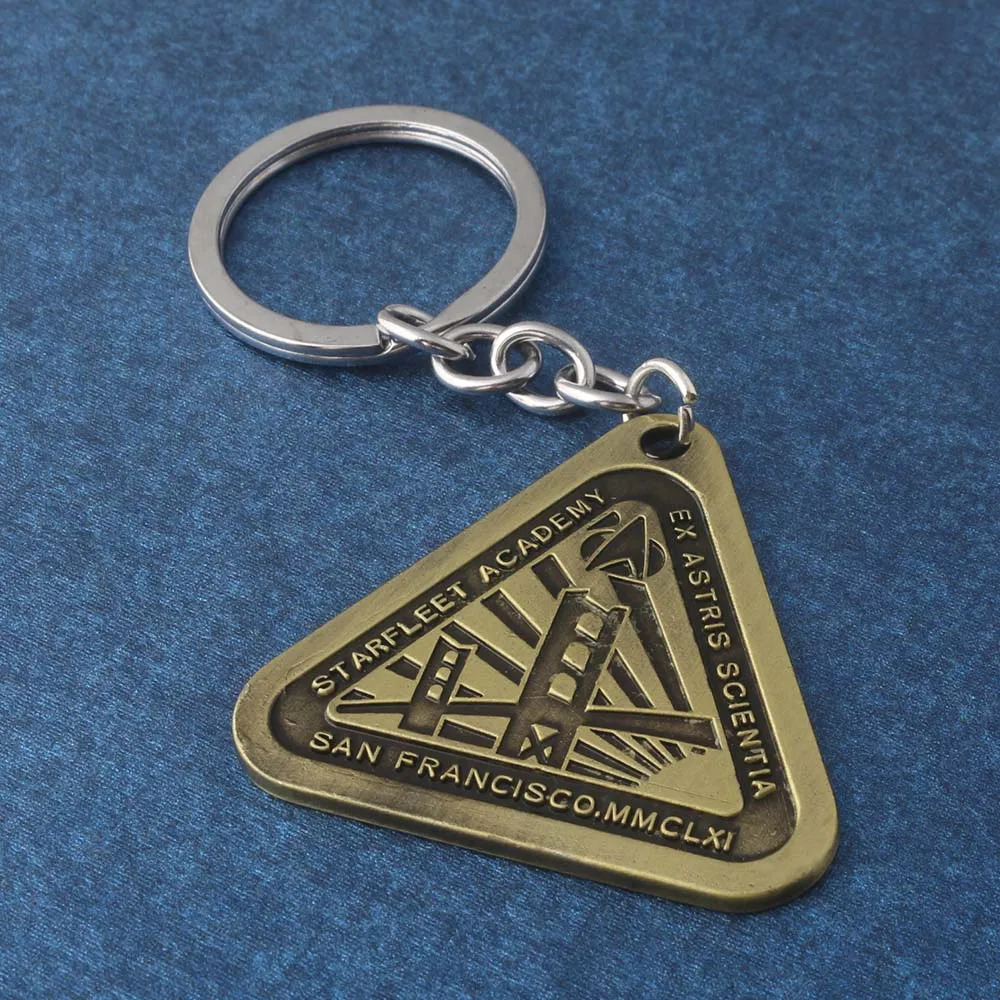 

SG New Movie Antique Bronze Star Trek Pendants Keychains The Dark World STARFLEET ACADEMY Letter Logo Keyring Lady Men Jewelry
