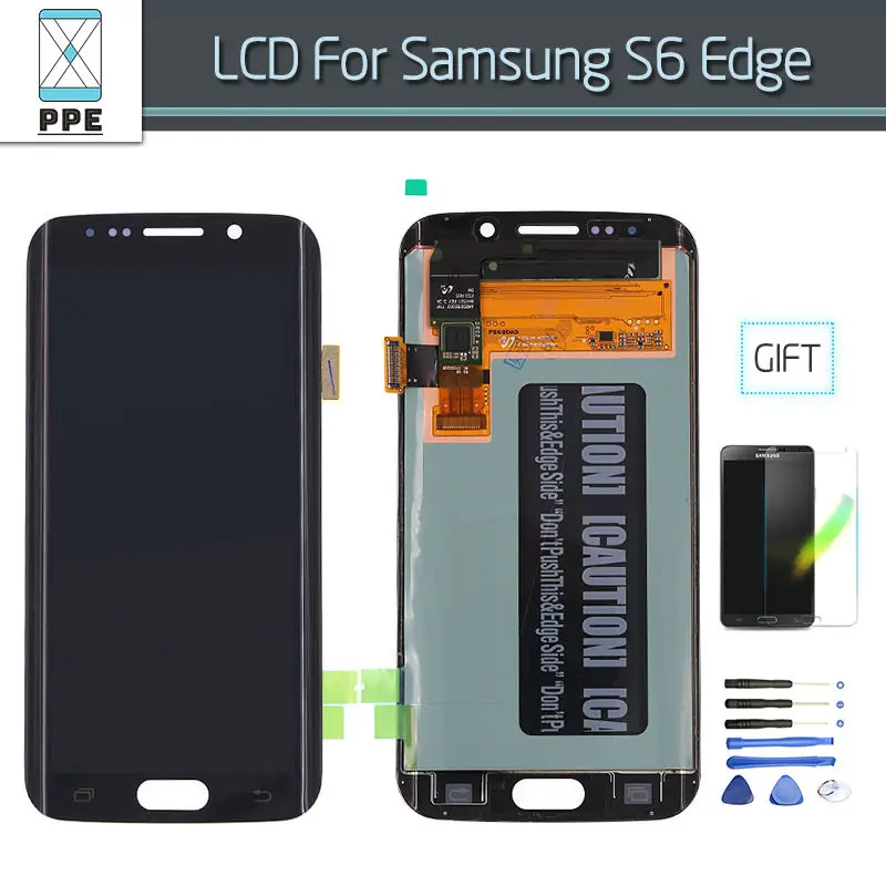 Original LCD Display Touch Screen Digitizer CompletFor Samsung Galaxy S6 Edge LCD Pantalla Assembly G925F G925S G925p G925A