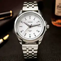 Модные сплав для мужчин кварцевые наручные часы световой водостойкие часы сталь ремень дизайн Роскошные бизнес часы распродажа