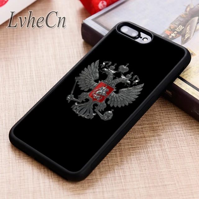 

LvheCn Russian coat of arms Flag phone Case cover For iPhone 6 6S 7 8 X XR XS max 5S SE Samsung Galaxy S5 S6 S7 edge S8 S9 Plus