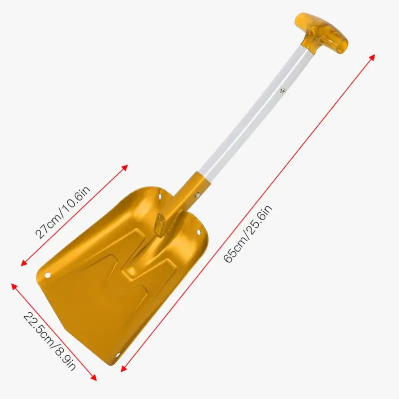 Лопата для снега из алюминиевого сплава, телескопическая лопата для снега, съемная ручка, многофункциональный инструмент для улицы - Цвет: Цвет: желтый
