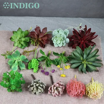 

INDIGO Plant Agave Artificial Succulent Plant Plastic Flower Table Decoration Green Plant Wall Background Free Shipping