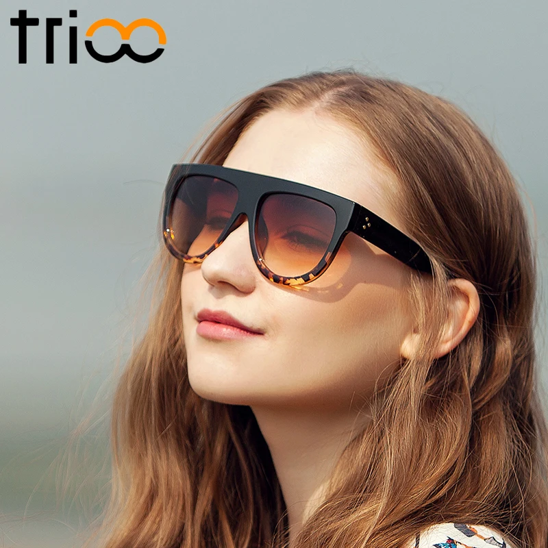 TRIOO Shades High Qualialy Sunglasses Women Tortoiseshell Gradient