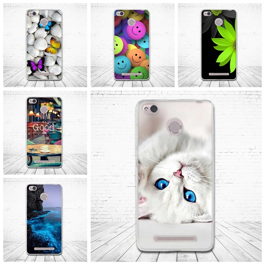 Чехол для Xiaomi Redmi 3S мягкая задняя крышка из ТПУ с мультяшным рисунком Redmi3S