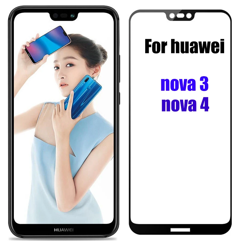 

protective film for huawei nova 3 4 e screen protector for huaweii nova 3e 4e 9H full cover tempered glass on huawe nova 4 film