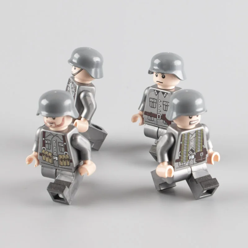 WW2 военные немецкие военные блоки, солдатики, минифиги, шлем, части оружия, аксессуары, городские кирпичи, строительные блоки, оригинальные игрушки C098