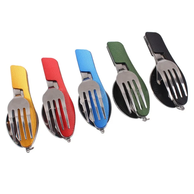 

Useful Kitchen Camping Folding Knife Fork Spoon Combination Tableware Outdoor Multi - Functional Knife Travel Convenient Tools