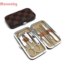 Manooby 10 шт. Стильный уход за ногтями педикюр ножницы Пинцет маникюрный набор профессиональный дизайн ногтей Нержавеющая сталь