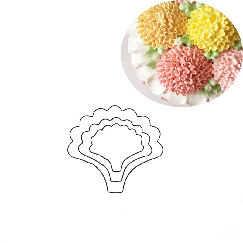 

APRICOT 3pcs Stainless Steel Cake Cutters Carnations Flower Cake Mold Cake Decorating Tools Fondant Sugarcraft Cookie Biscuit