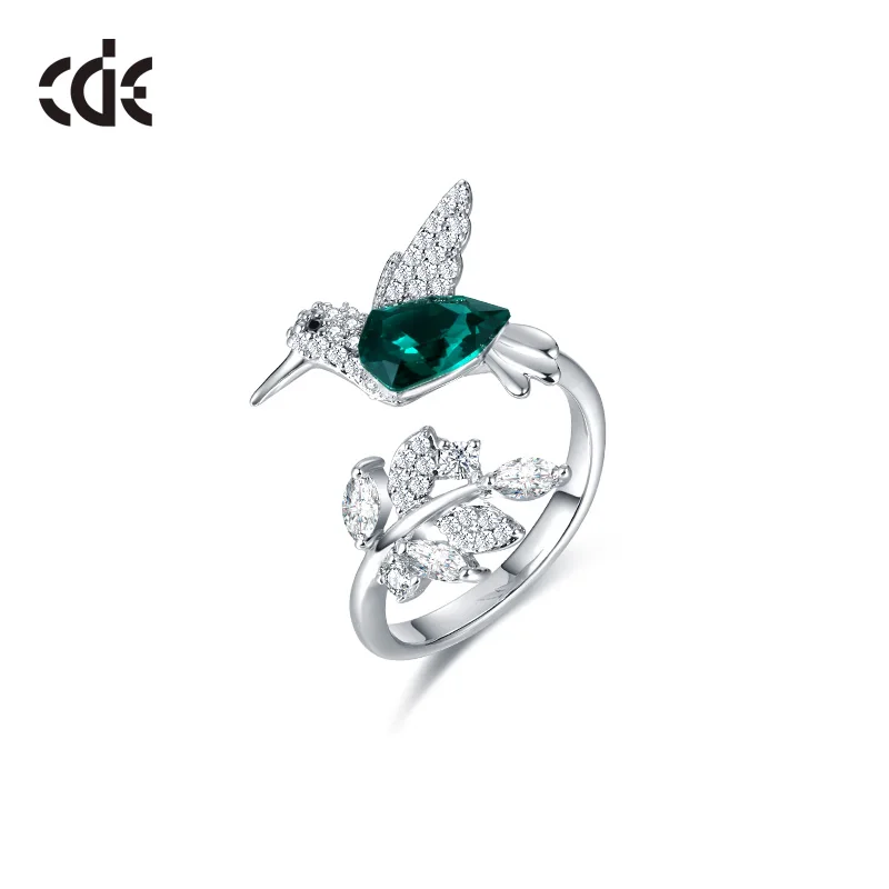 

CDE 925 Silver Ring Embellished with Crystals from Swarovski Women Rings Ringen Voor Vrouwen Bird Open Ring Animal Jewelry Gifts