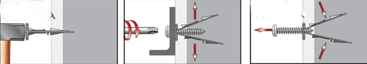 50 шт/100 шт M12X30 молоток-в гипсокартон фиксации/безопасности ногтей в якорь с винтом