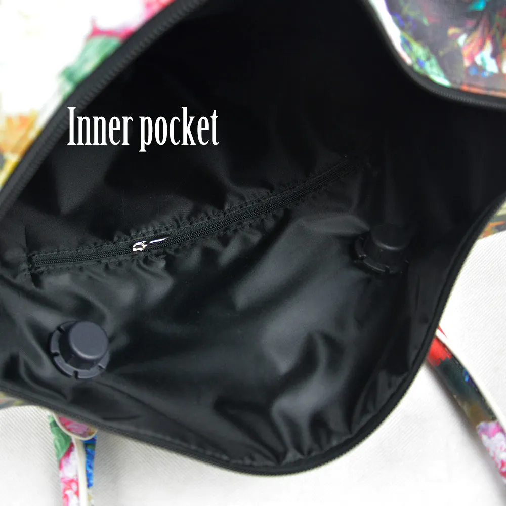 TANQU Big Waterproof Faux PU Leather Floral Insert Inner Pocket Plus Handle Combination for Classic Obag O Bag Women's Handbag