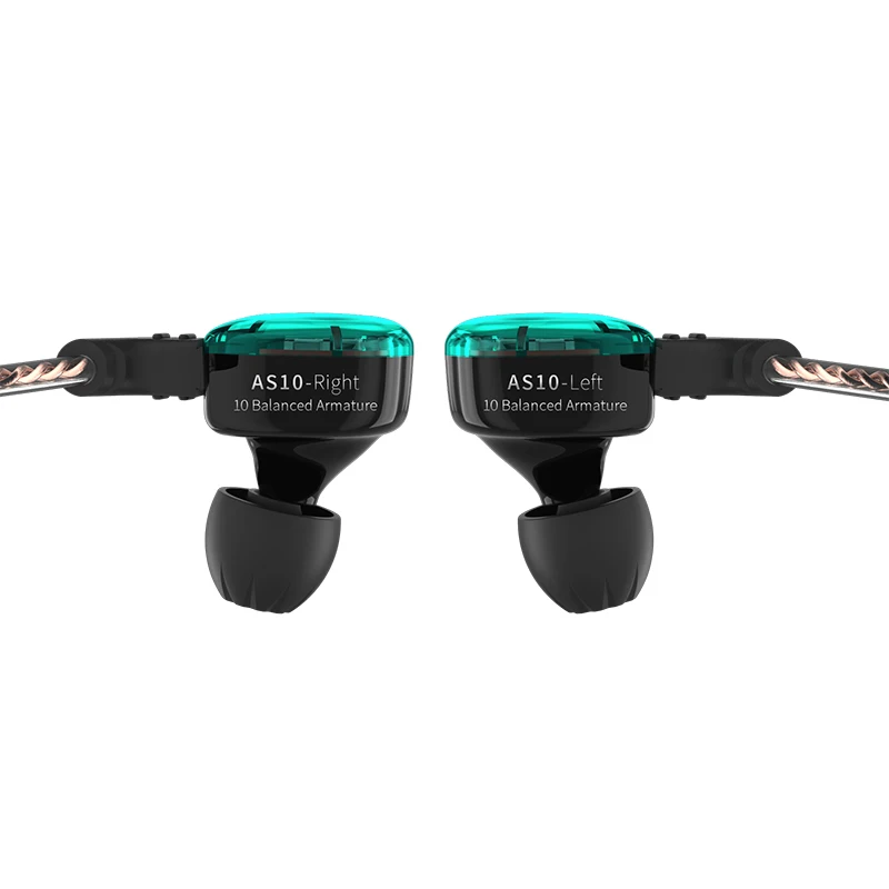 KZ AS10 5BA HiFi стерео наушники вкладыши Наушники с затычки в уши для микрофона 1 2 м