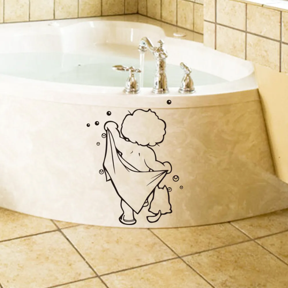Colorful Hall Vinyl Baby Boy Bathing Bubble Bathroom Wall Stickers Home