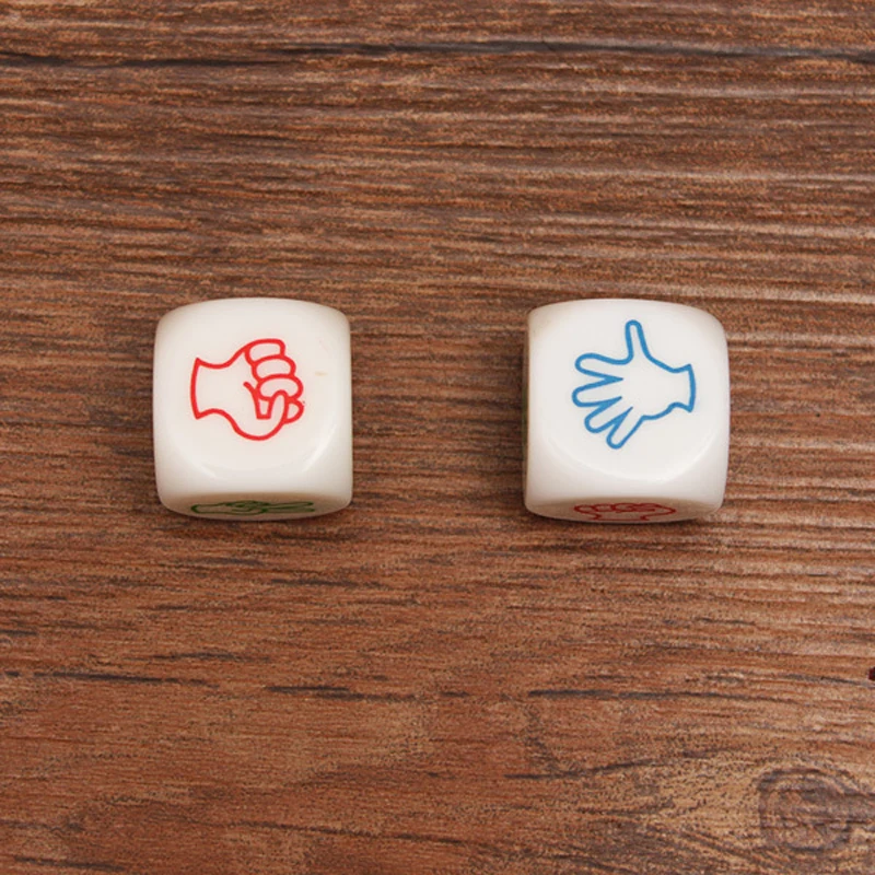 Acrylic Creative Game Dice 20mm Round Corner Rock-Paper-Scissors Roshambo Dice A Pair