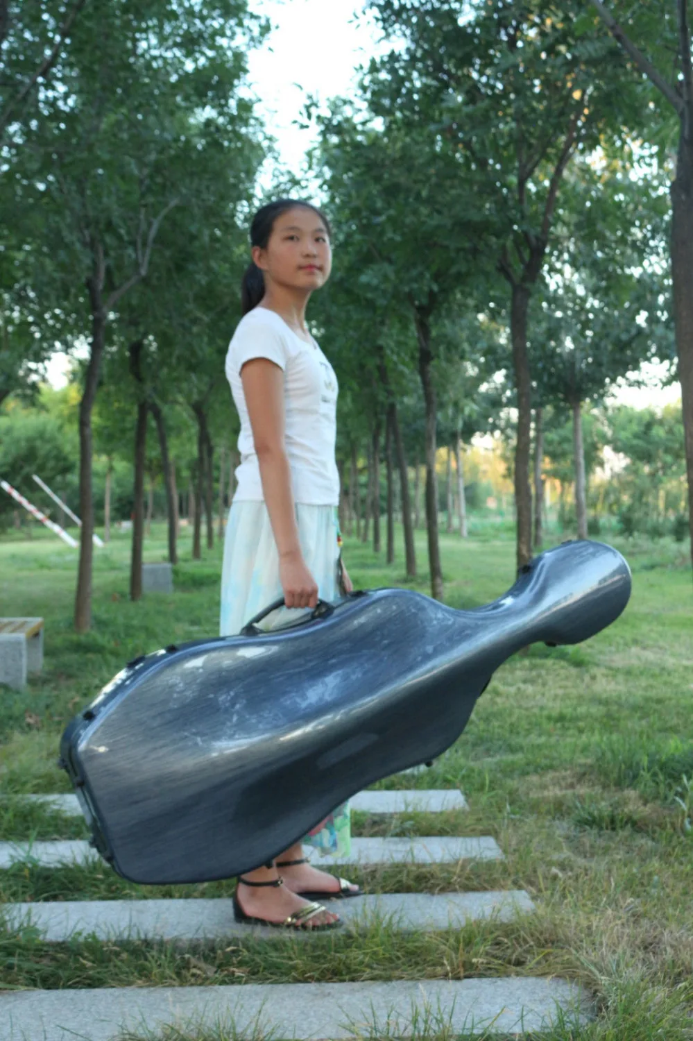 블랙 4/4 첼로 케이스 섬유 복합 조명 강력 하드 케이스, 4/4 yinfente 브랜드yinfentecello