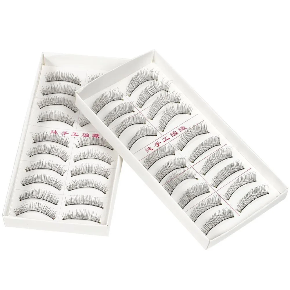 

10Pair False Eyelashes Natural Cotton Stalk Eyelashes Long Black Fake Eyelashes Makeup Volume Eyelash Extensions Fake Eye Lashes