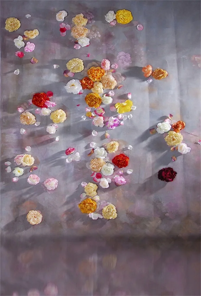 

Laeacco Dreamy Oil Painting Colorful Flower Wall Photography Backdrops Customized Photographic Backgrounds For Photo Studio