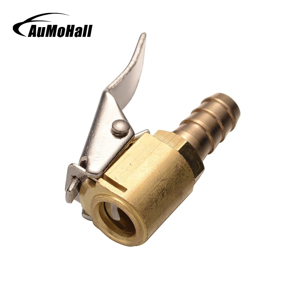 AuMoHall 1/4'' Truck Auto Car Tire Inflator Valve Connector Brass Air Chuck 6mm Clip On American