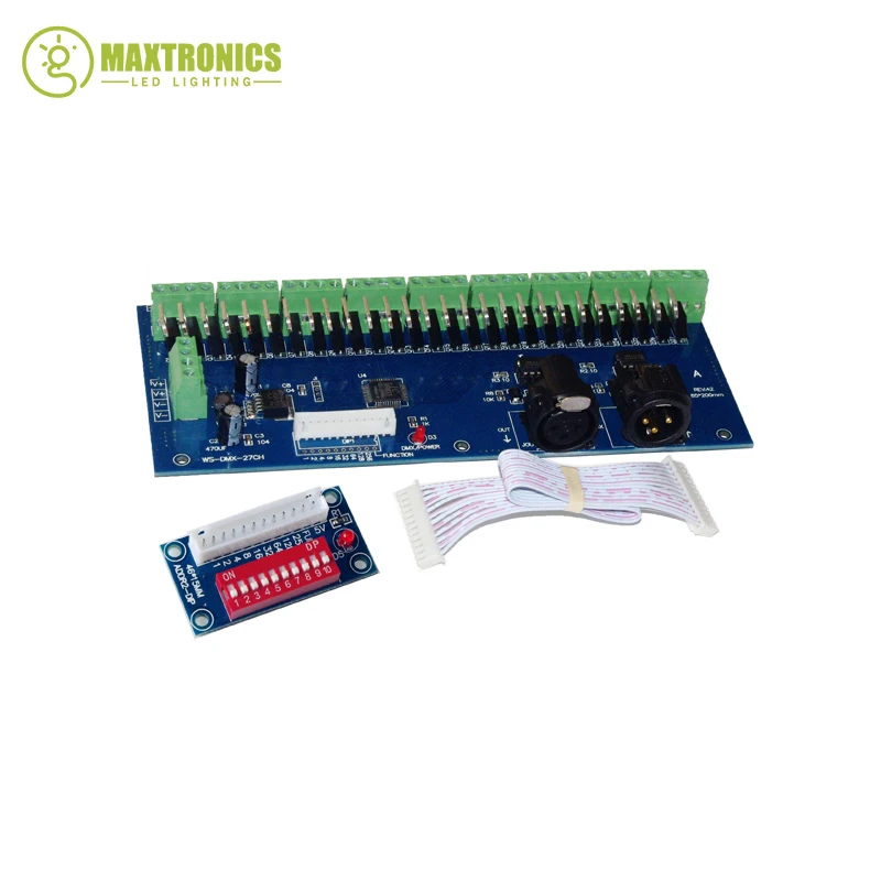 2016 высокое качество 1 шт. DC12V-24V WS-DMX-27CH-DIPZ диммер 1А * 27CH декодер светодиодный