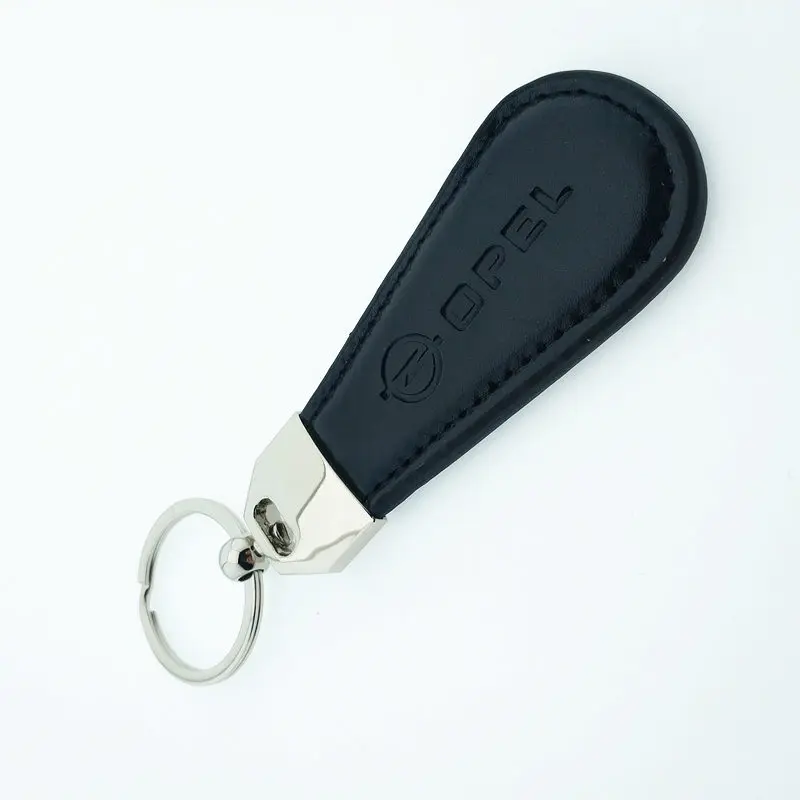 

Car shape leather belt chrome key ring keychain keychain logo For Opel Key Chain Ring