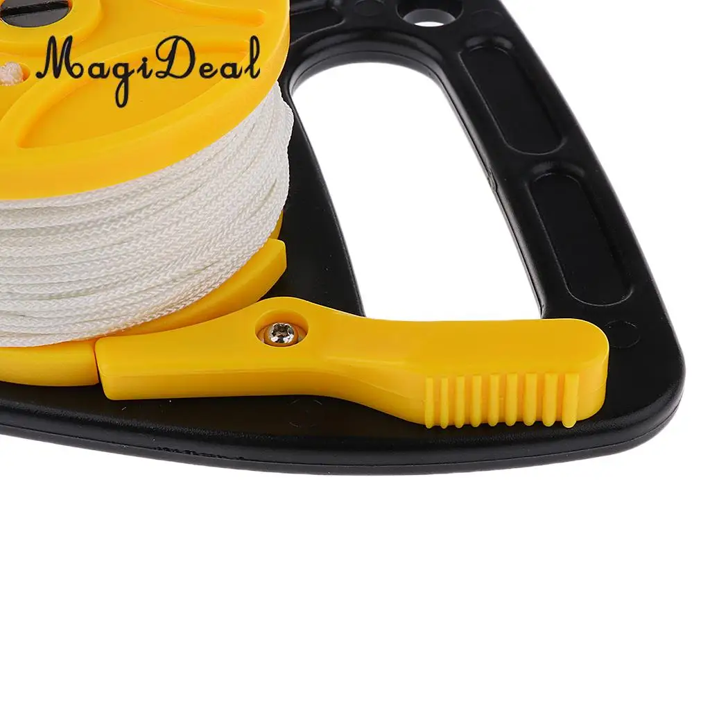 MagiDeal 150ft Scuba Dive Reel Cave/Wreck Diving Snorkeling Multi Purpose with Plastic Handle - White Line