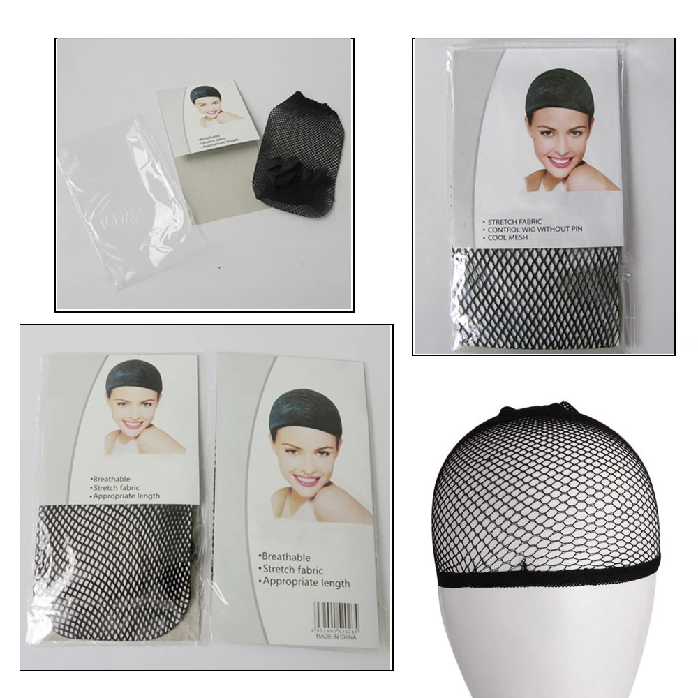 Two Open Hairnets Ladies Elastic Wig Caps Unisex Stocking Wig Liner Cap Snood Nylon Stretch Mesh Hairnets OLD STREET