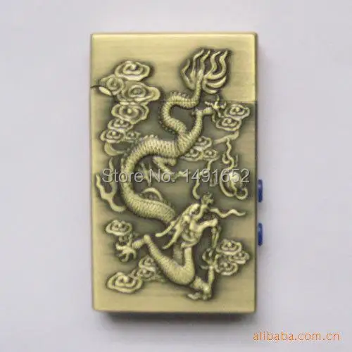 FJ dragon embossed metal broke straight into with Lamps windproof lighter Smoking cigarette