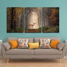 

Wall art print Canvas painting deer in forest Home Decorative Living Room Wall Art Picture Paint modern print