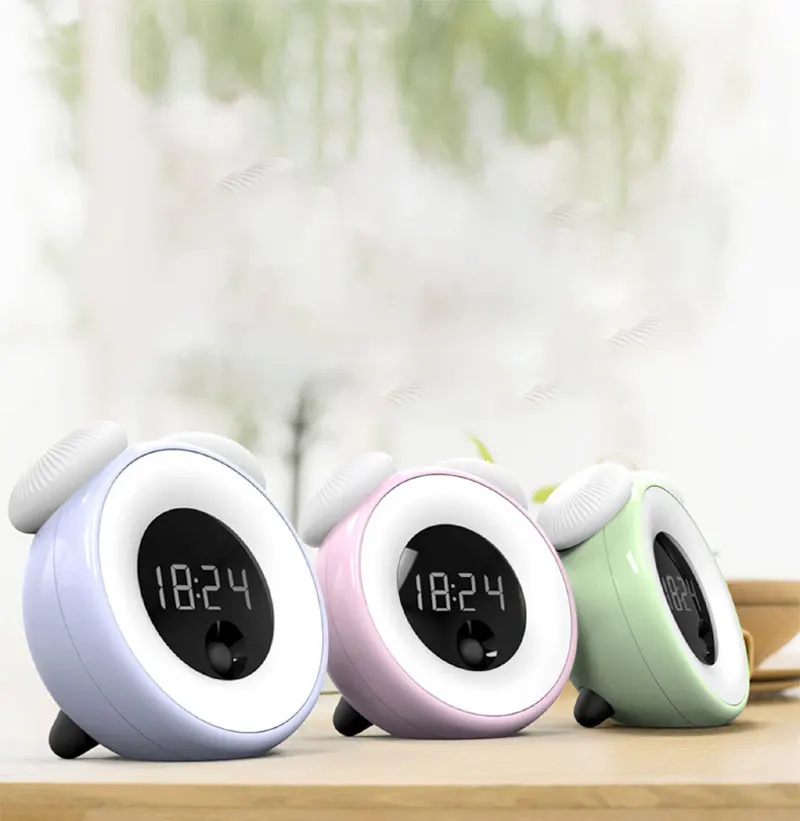 Multifunction Intelligent Wake-Up LED Light Alarm Clock Night  Lamp USB Bedside Digital Touch Sensor Dimmable Morning Snooze (3)