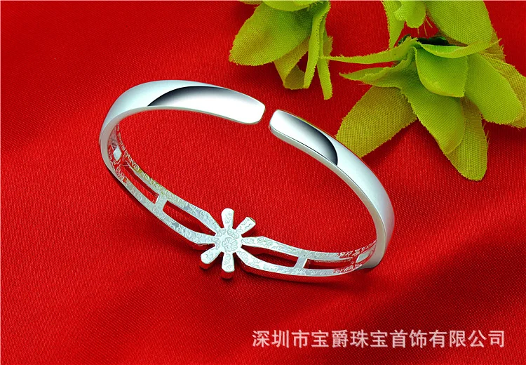 Прямые продажи Топ Мода женщин armbenden voor vrouwen браслет 999,9 Стерлинговое Подсолнух Мода глянцевый браслет Цветы