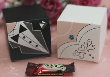 

200pcs/lot european creative candy box suit printed the bride and groom bonbonniere Wedding banquet box