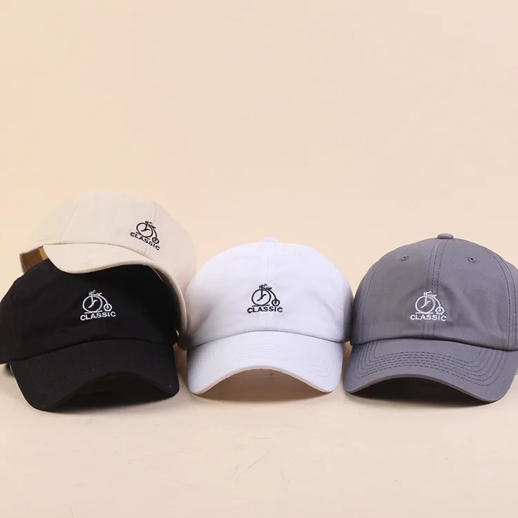 

Embroidery Big Rear Wheel Bicycle Visors Caps Interesting Solid Color Baseball Cap Gorra Hombre Unisex Peak Simple Hat
