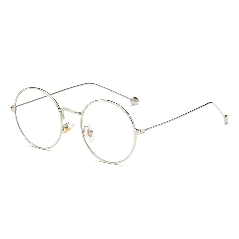 Металлические мужские оправы для очков круглые декоративные оптическое считывание чистые прозрачные очки