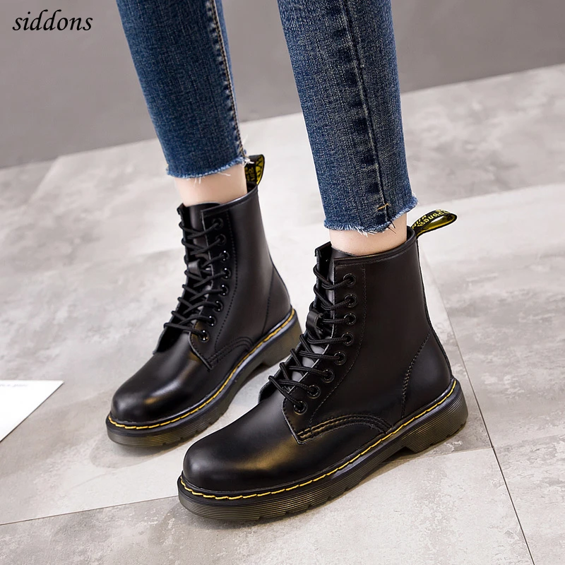 

Siddons 2018 Women Ankle Boots Woman Cow leather shoes Genuine Leather boots Lace Up Shoes Female Botas mujer Size: 35-43