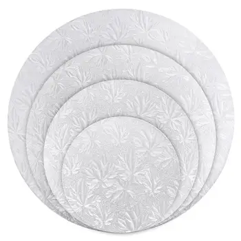 

4PCS Cake Boards Embossed Practical Serving Base Cake Tray for Transforming