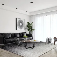 ALITEXTILEBTOC размера плюс ковер для дома акриловый серо-черный градиентный стиль нескользящий мягкий ковер для гостиной спальни